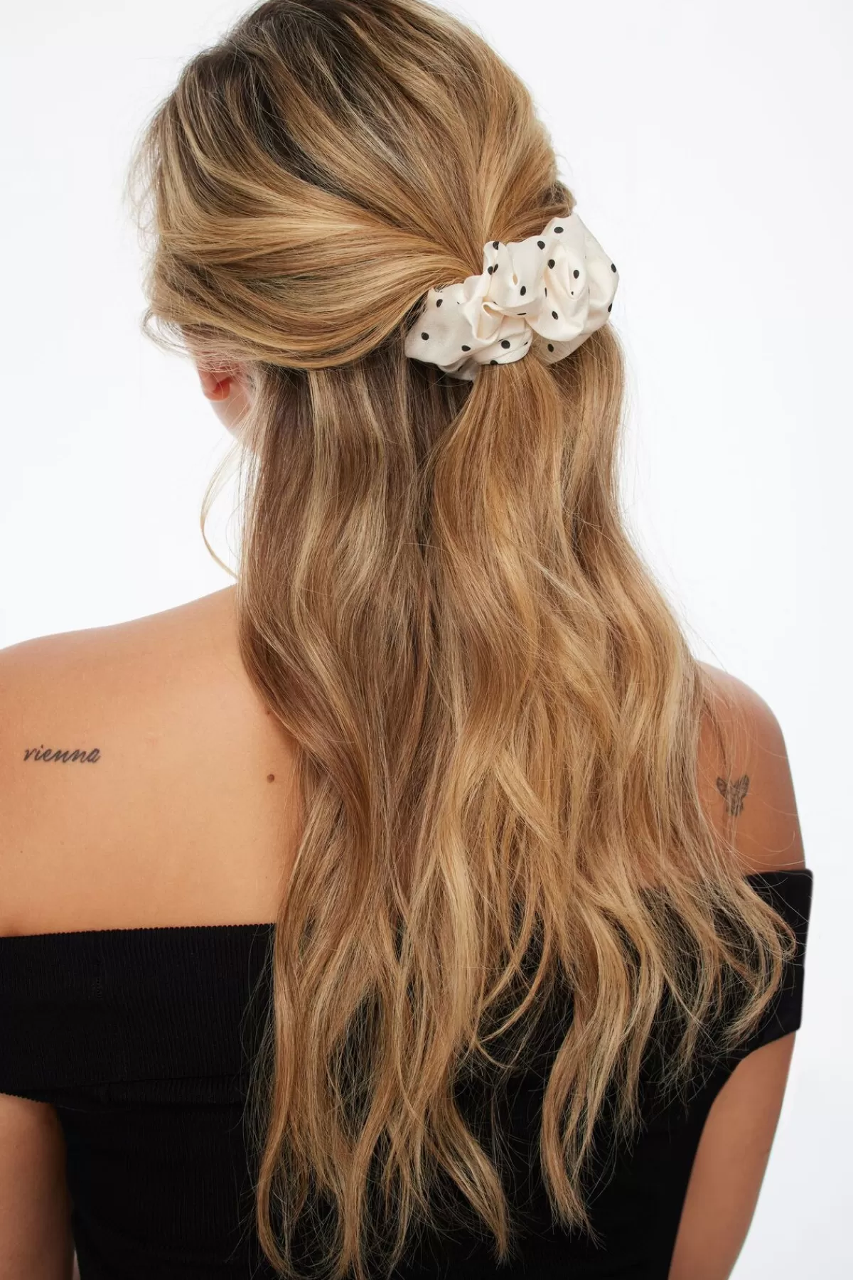 Dynamite Satin Scrunchie White Flash Sale