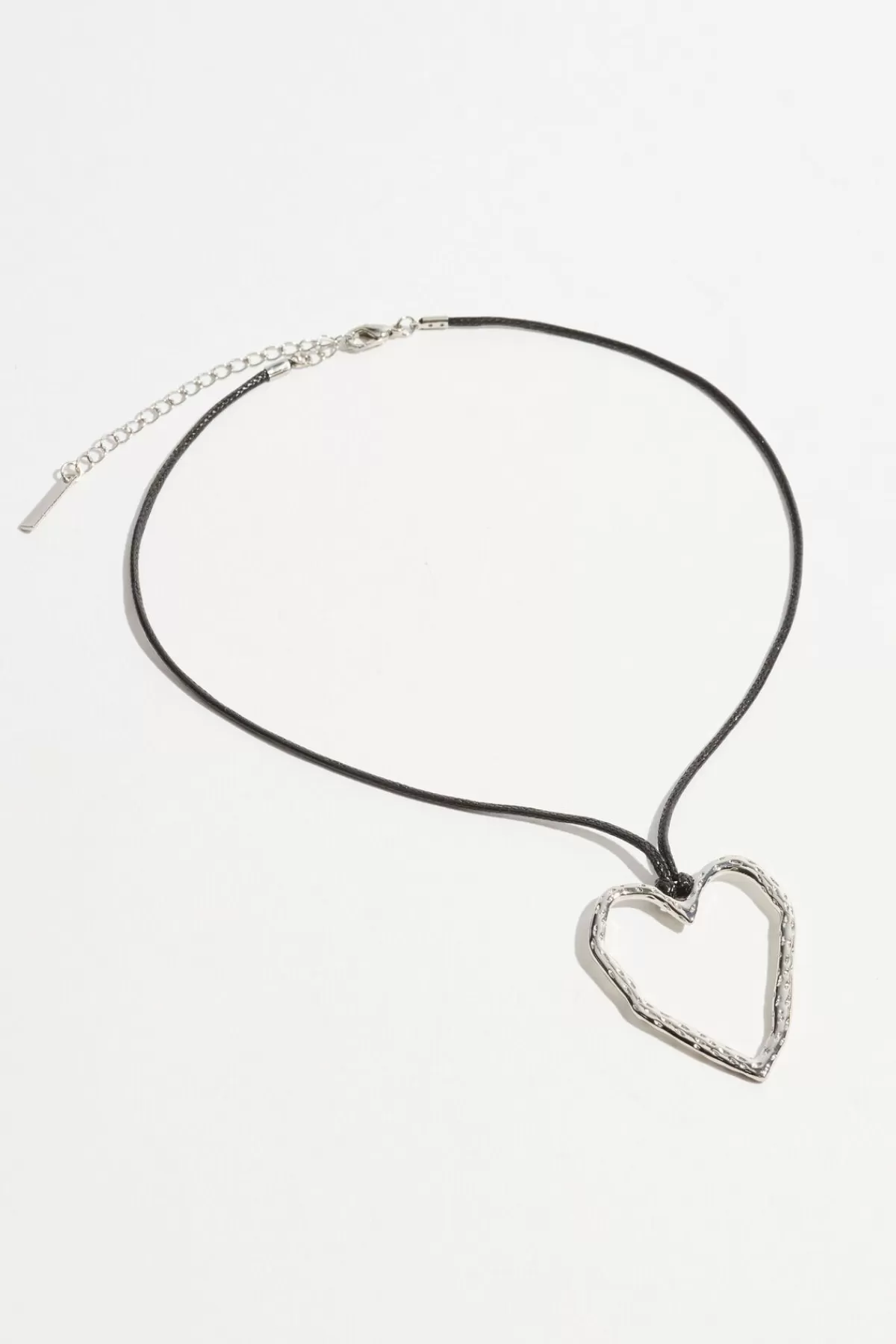 Dynamite Scrambled Outline Heart Necklace Grey Discount