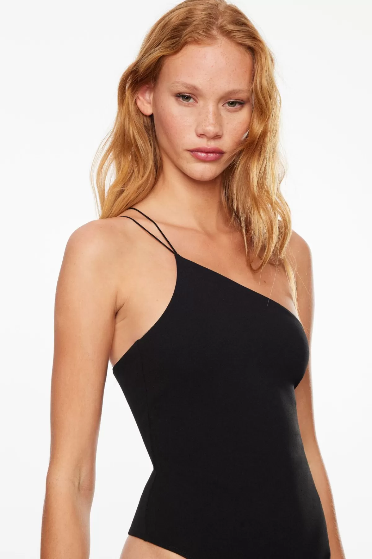 Dynamite Sculpt Asymmetrical Open Back Bodysuit Black Shop