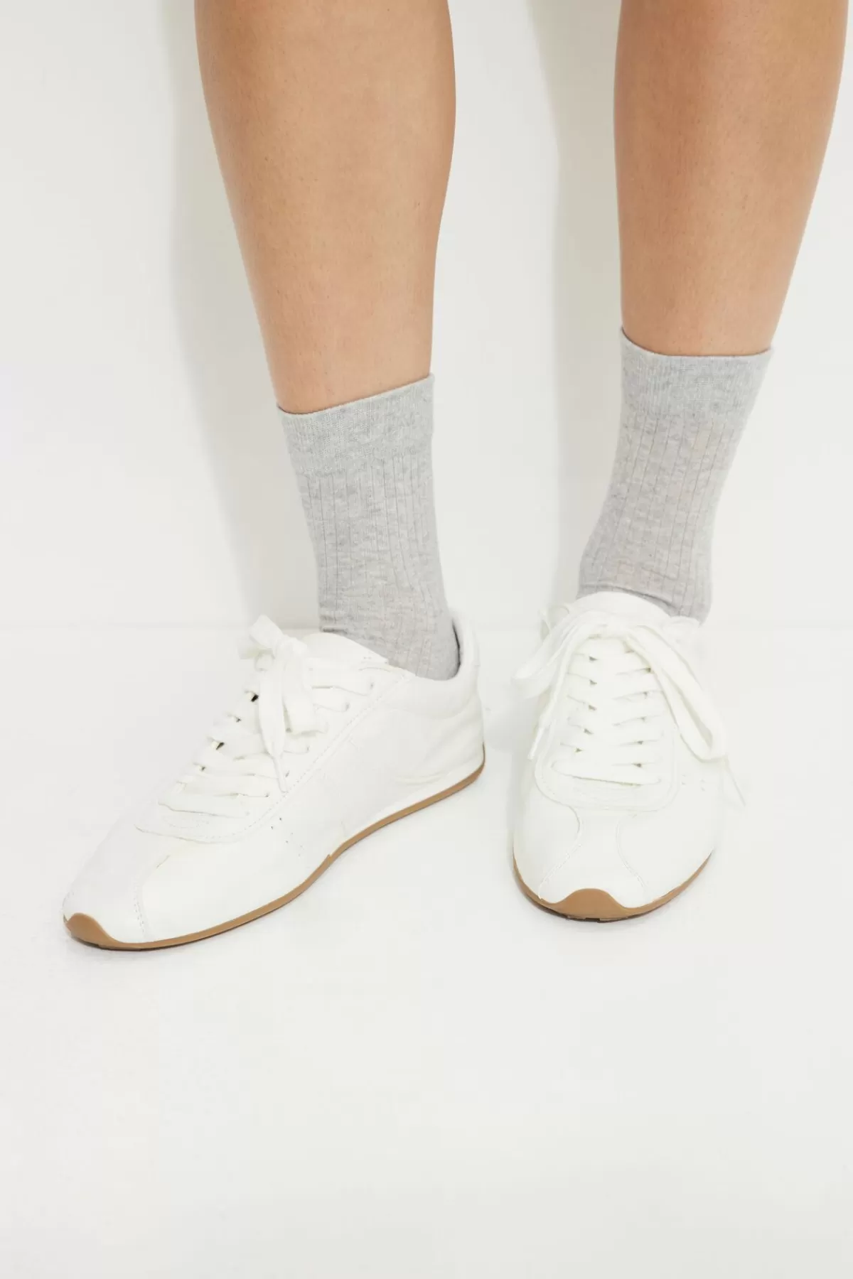 Dynamite Semi Sheer Crew Socks Gray Discount