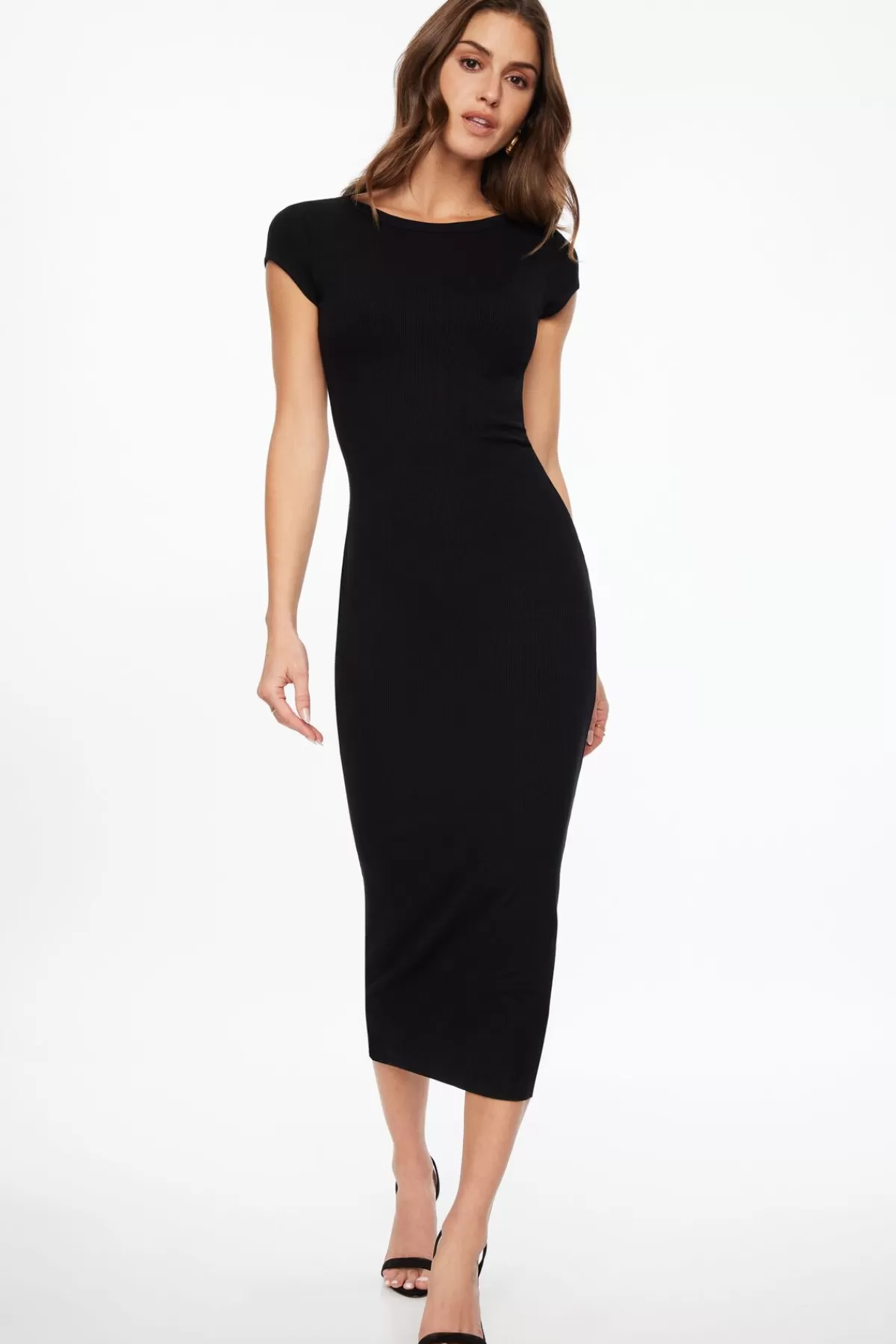 Dynamite Skye Open Back Midi Dress Black Best