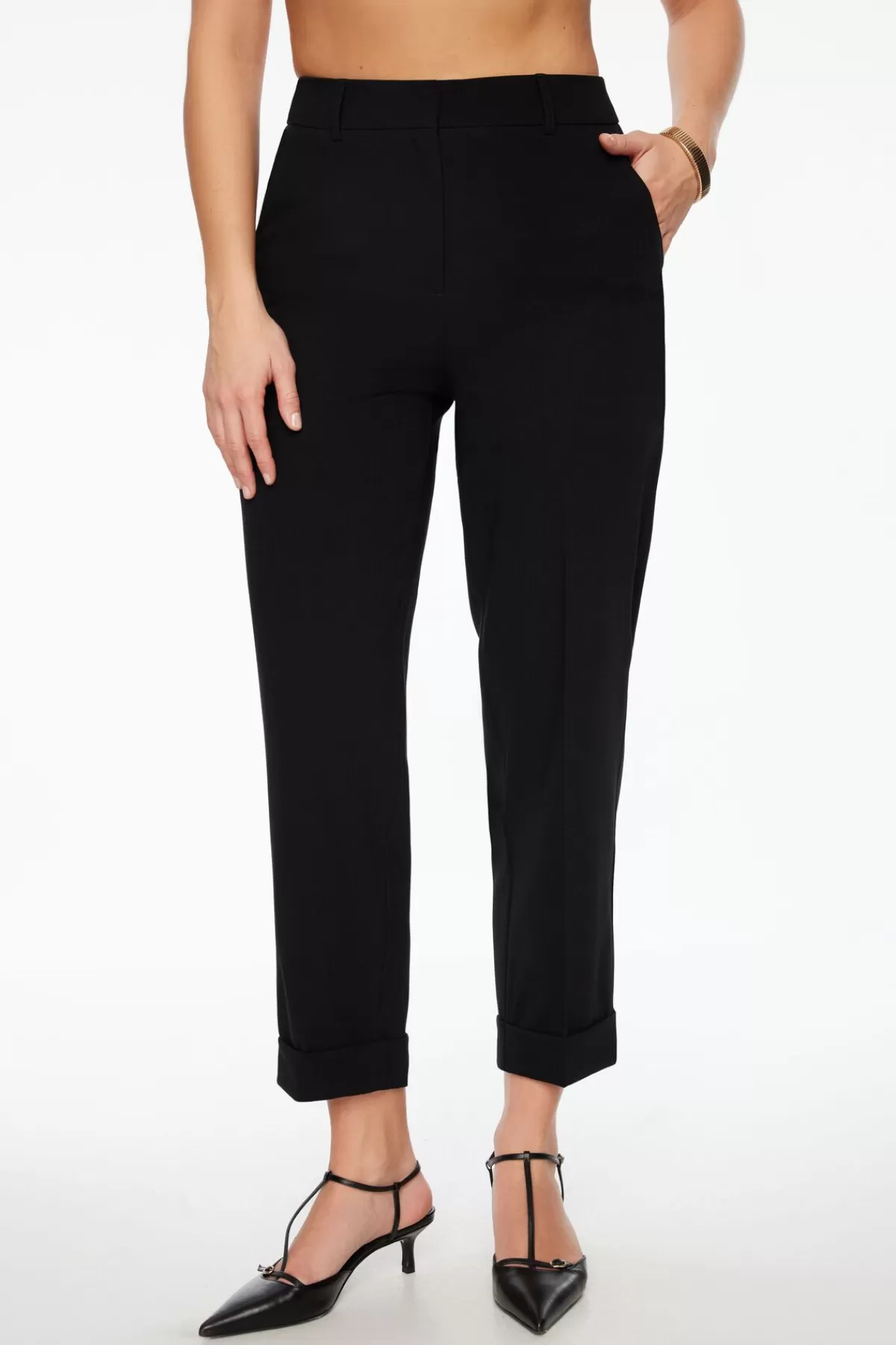 Dynamite Slim Cuffed Pants Black Sale