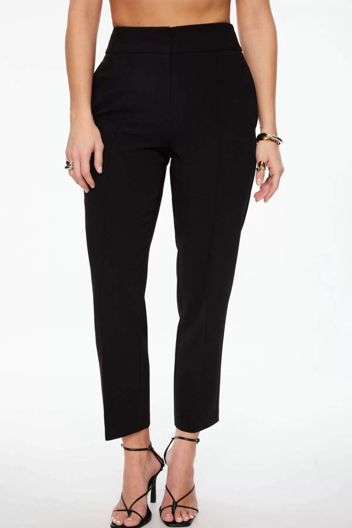 Dynamite Slim Pintuck Ankle Pants Black Hot