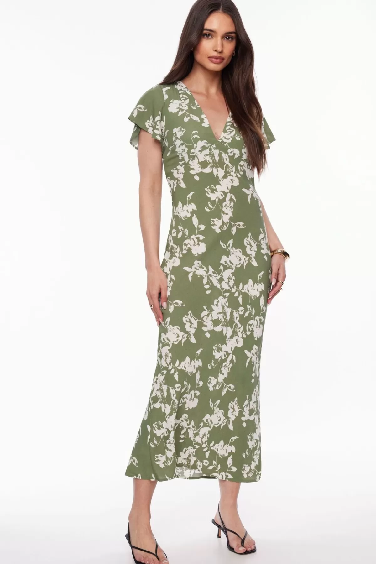 Dynamite Soraya Floral Maxi Dress Green Store