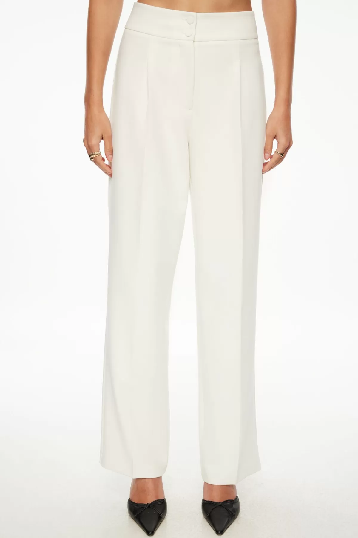 Dynamite Straight Leg Relaxed Pants White Discount