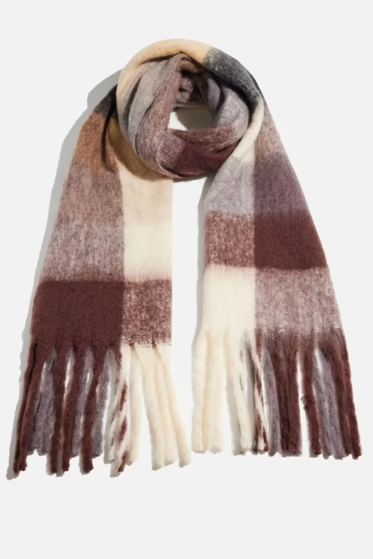 Dynamite Super Oversized Plaid Scarf Brown Store