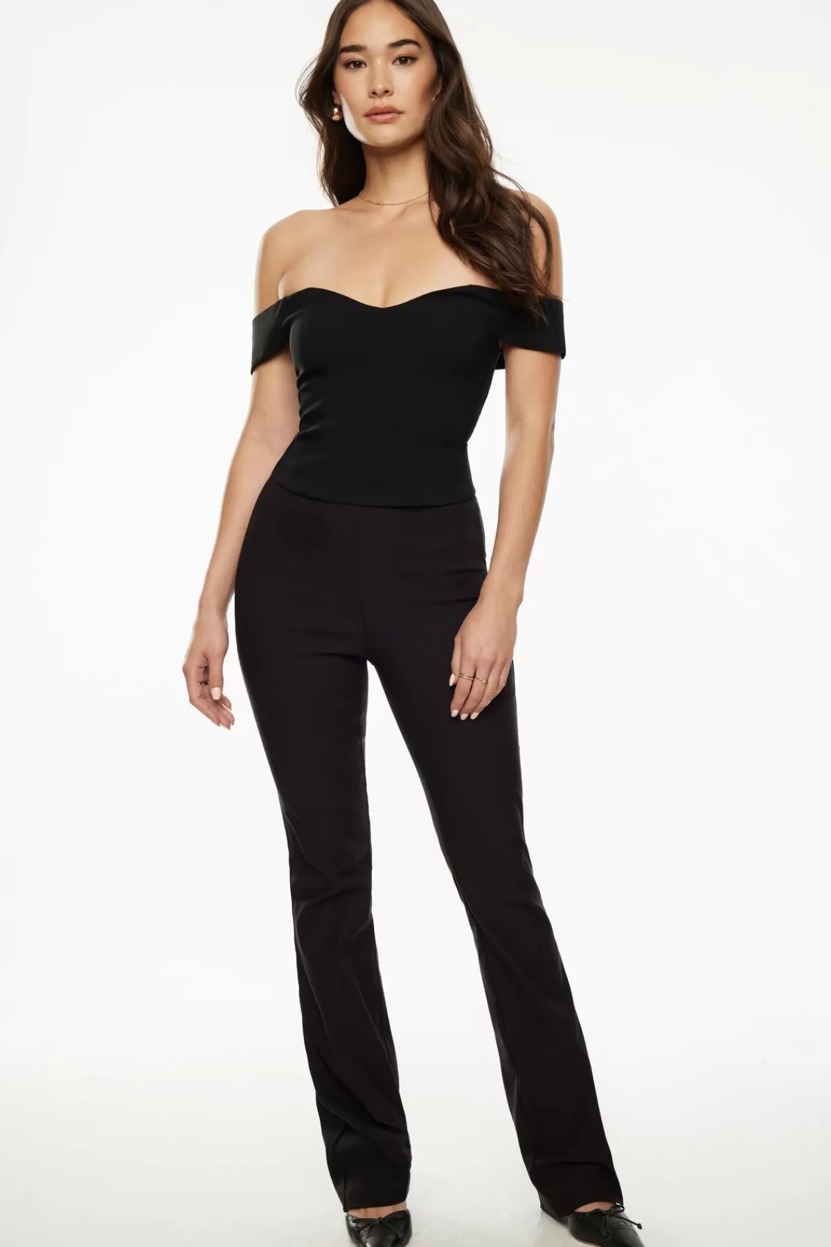 Dynamite Sweetheart Off Shoulder Top Black Flash Sale