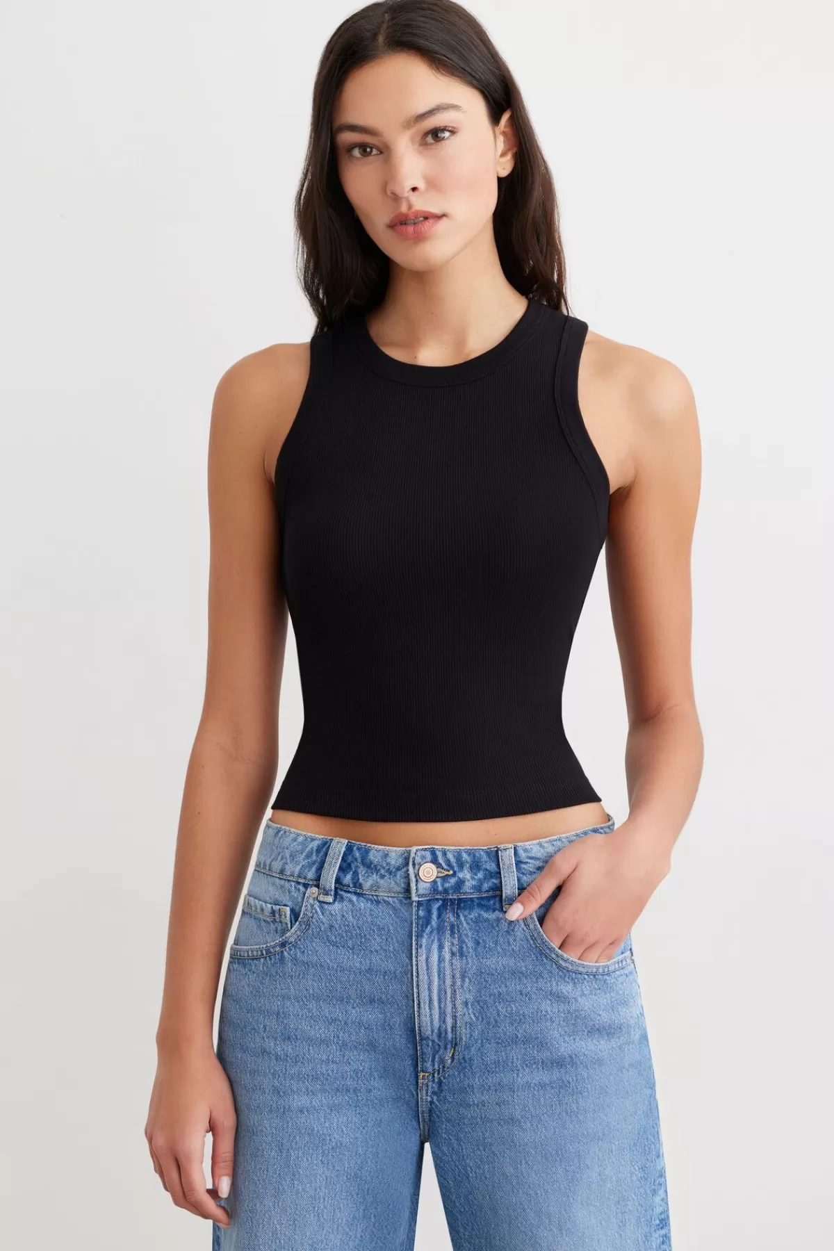 Dynamite Tedi Ribbed Tank Top Black Online