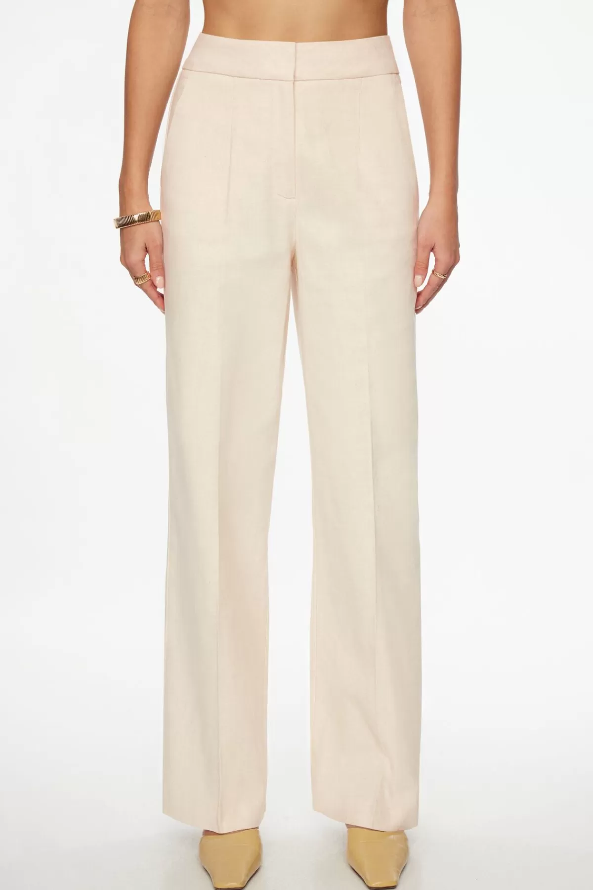 Dynamite Yasmin Straight Leg Linen Pants Brown Online