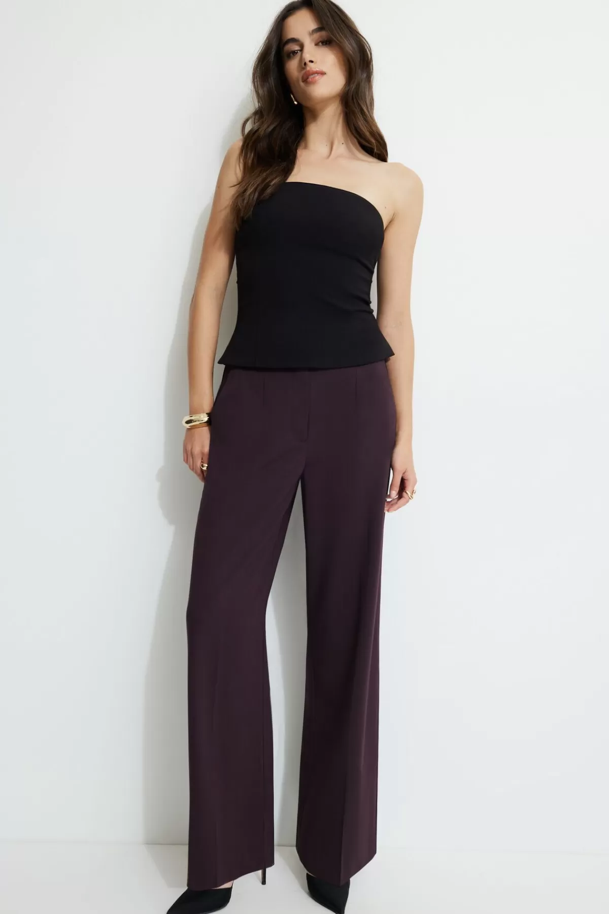 Dynamite Yasmin Straight Leg Pants Burgundy Best