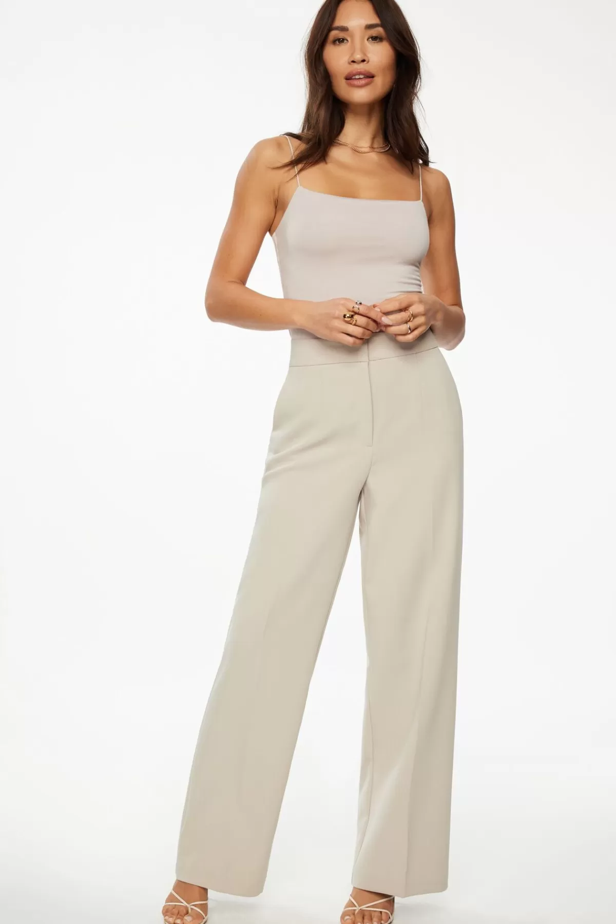 Dynamite Yasmin Straight Leg Pants Grey Flash Sale