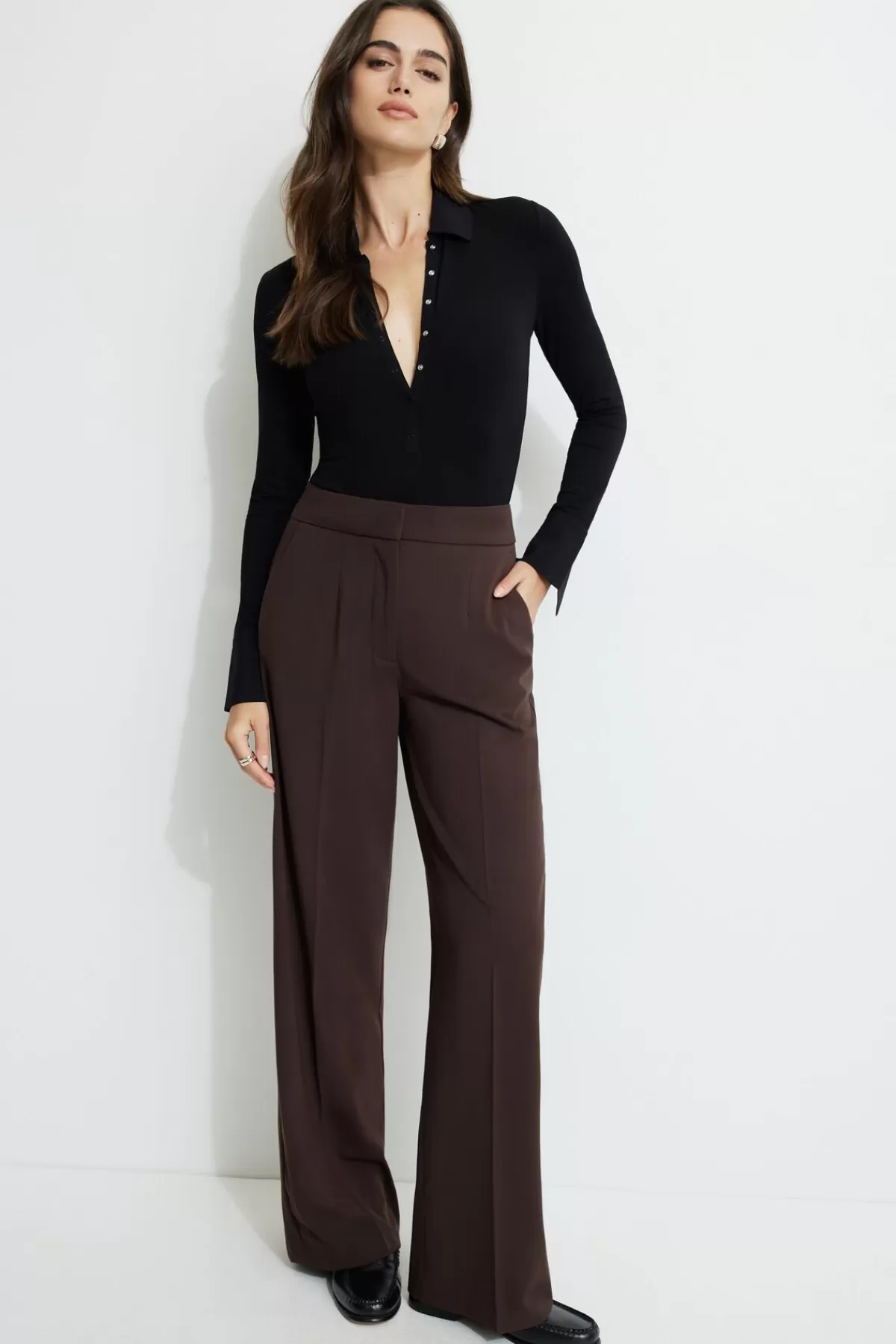 Dynamite Yasmin Straight Leg Pants Brown Best Sale